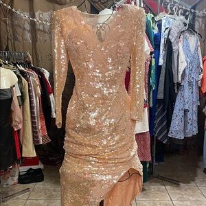 Glamorous Long Sleeve Sequin Dress